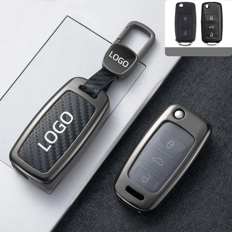 DM Car Key Case Cover for Volkswagen VW POLO Tiguan Passat B5 B6B7 Golf EOS Scirocco Jetta MK6 2021/2023 OctaviaAuto Accessories