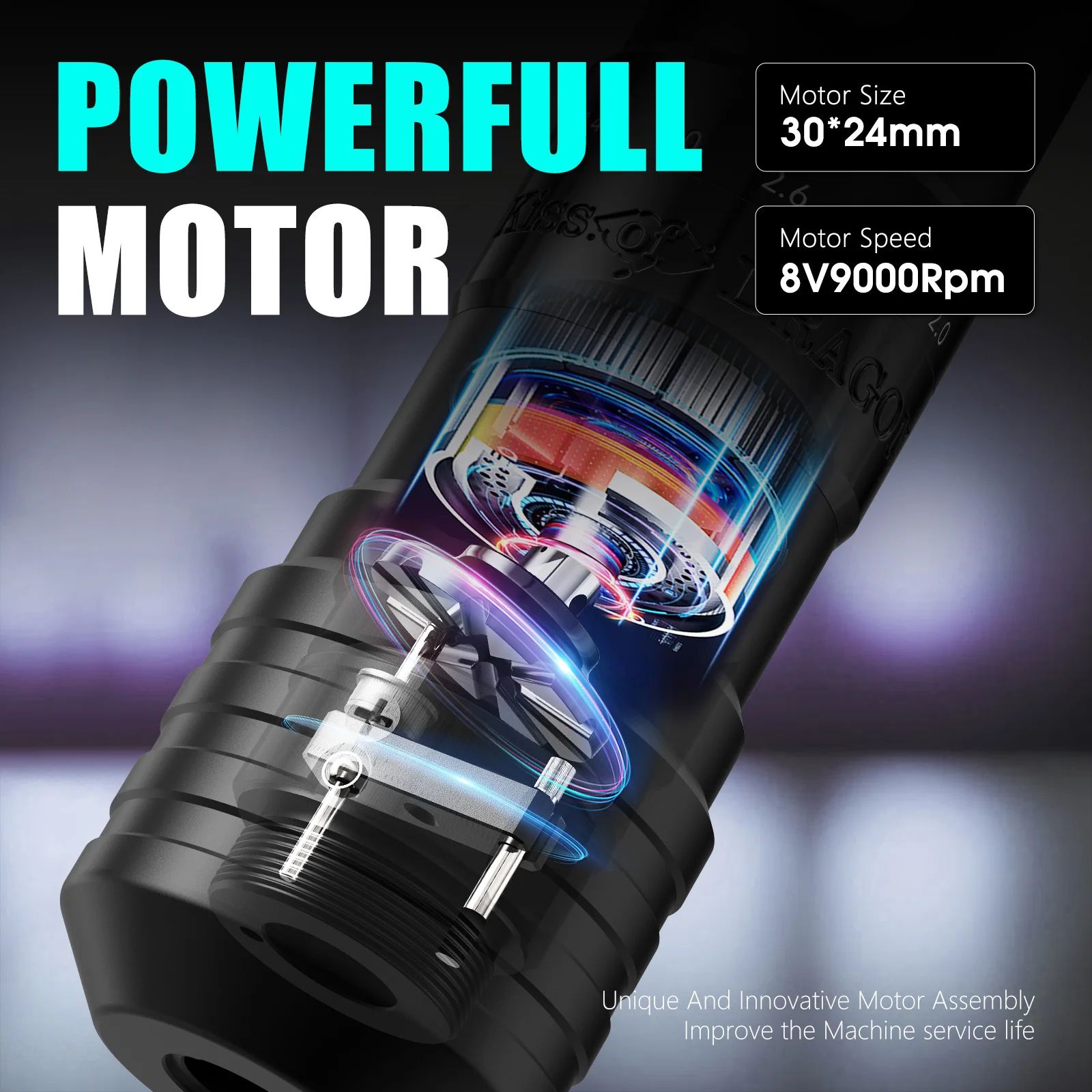 Kiss of Dragon V1 - Powerful, Adjustable Stroke Tattoo Gun