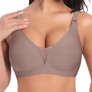 Customized Bras for Women No Underwire - Deep V Wireless Seamless Bra for Women Everyday Full Coverage Bralettes T Shirt Bras