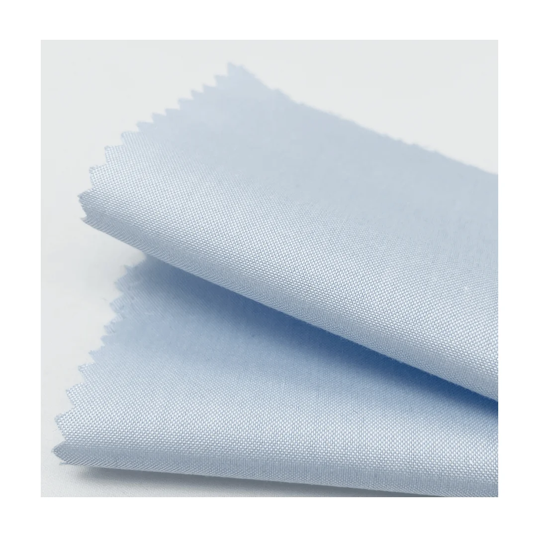 Wholesale in stock 100% organic cotton yarn dyed liquid ammonia soft oxford shirt fabric