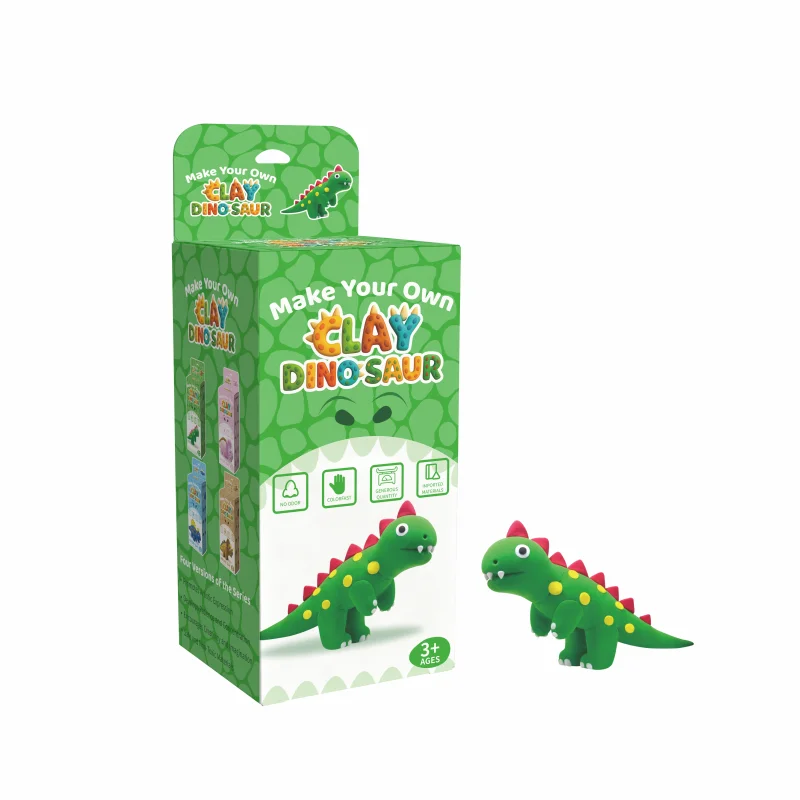 Tレックス恐竜粘土クラフトキット：超軽量・空気乾燥・無毒粘土使用、手作りDIY教育玩具、3歳以上のお子様（男の子・女の子）へのギフト