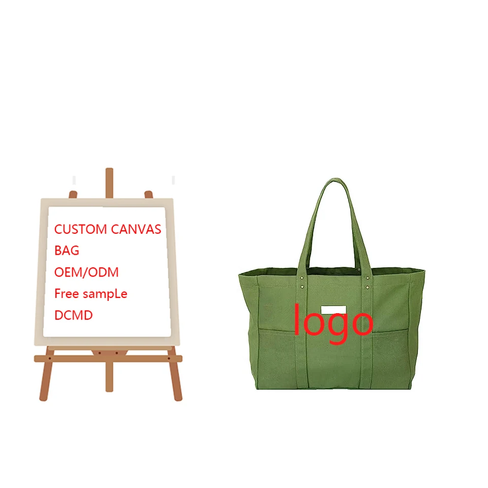 Extra Large Recycled Reusable Custom Canvas Tote Bag Outdoor Women Lady