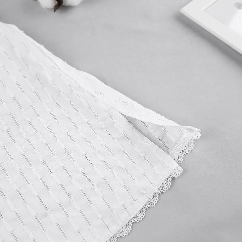 2026 Breathable Soft Loose-fitting Braces in White Nightgown Exclusive for Cross-border Pajamas Ladies' Homewear — detail