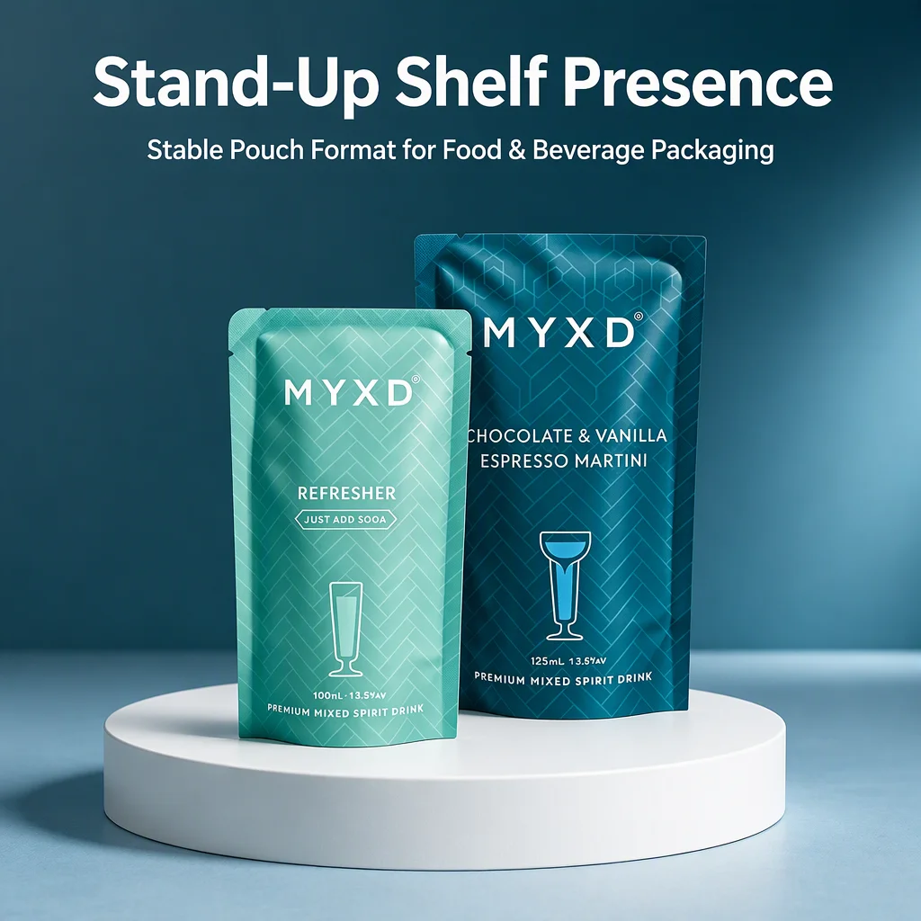 Custom Printed PE Plastic Smell Proof Stand up Pouch for Alcohol Soda Drink Beverage Juice Packaging