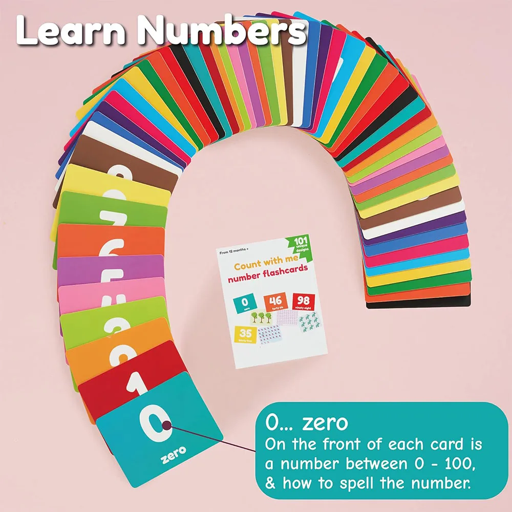 Custom Printing Counting Flashcards Numbers 0 To100 Fun Learning and Educational Flashcards for Toddlers