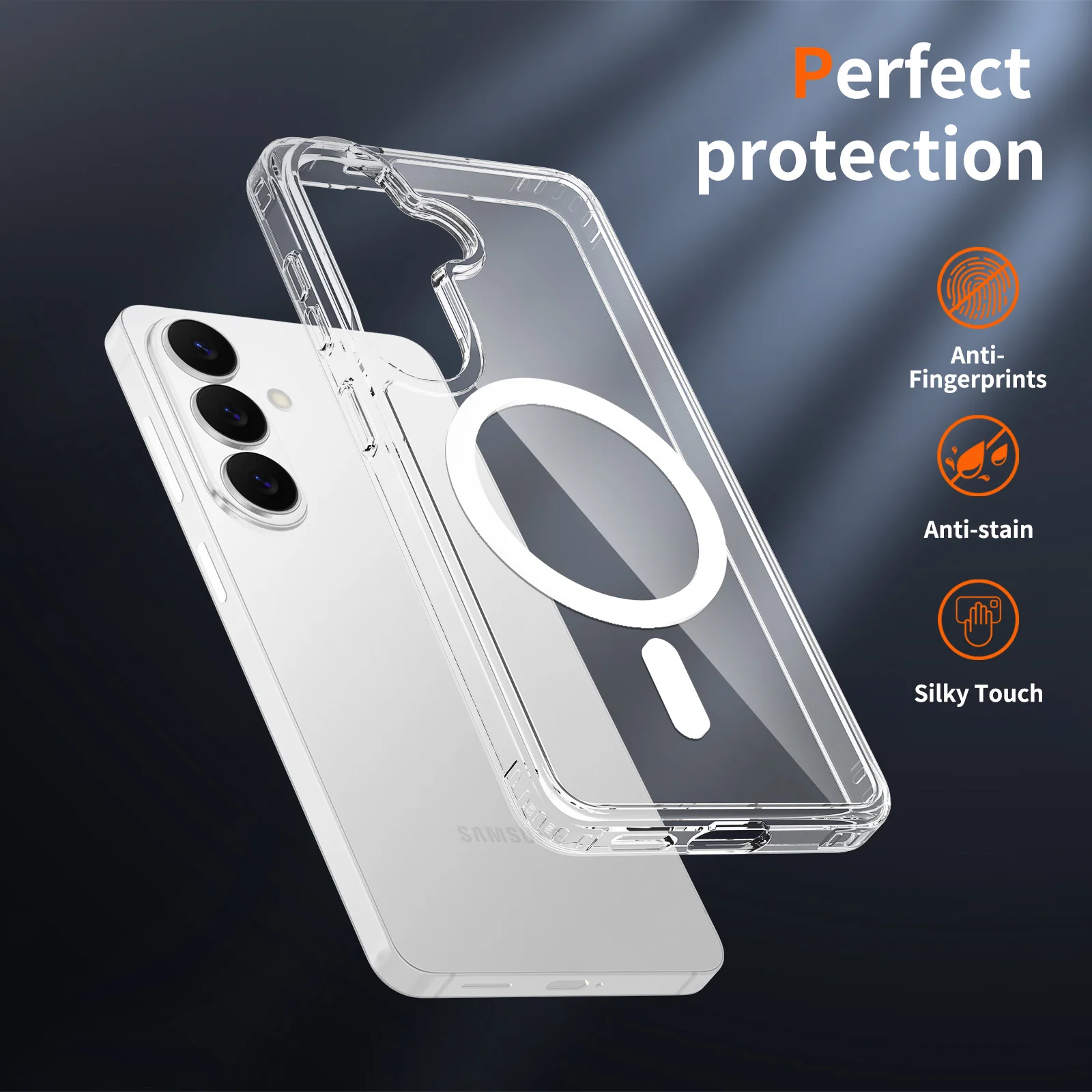 product laudtec customize anti fall hard magnetic waterproof tpupc phone cover for for s26 edge protective phone case clear shockproof-2