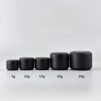 5g 10g 15g 30g 50g stock wholesale empty matte black double wall Round pp plastic jar gel nail polish cosmetic jar for color gel