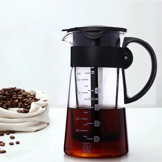 Высококачественная кофеварка для холодного приготовления 900 мл, горшок для приготовления холодного кофе с ручкой, Кофеварка холодного приготовления