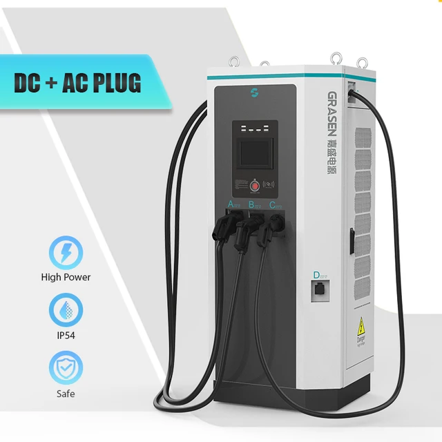 AC+DC EV Charger 60kw 120kw GBT CCS Chademo EV Charging Station Fast EV Car Charger with OCPP RFID