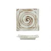 7 inch  square plate-moon swirl white
