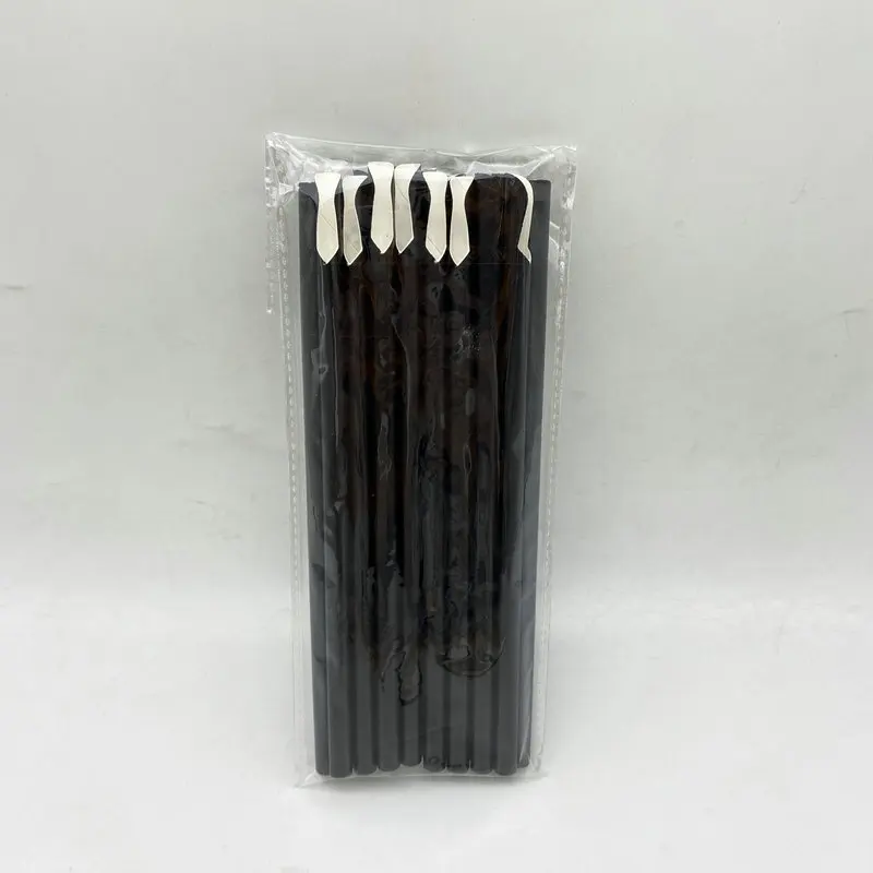 Экологически чистые трубки для напитков одноразовая Черная бумажная соломенная ложка
