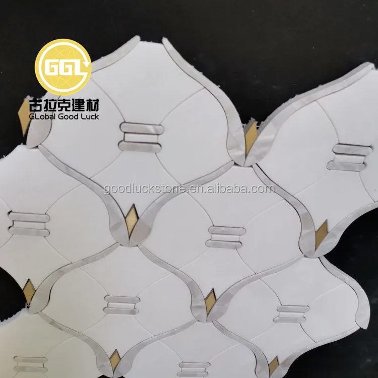 Classic White Marble Mixed Mother of Pearl Shell Cutting Mosaic Tile for Interior Wall Decoration supplier