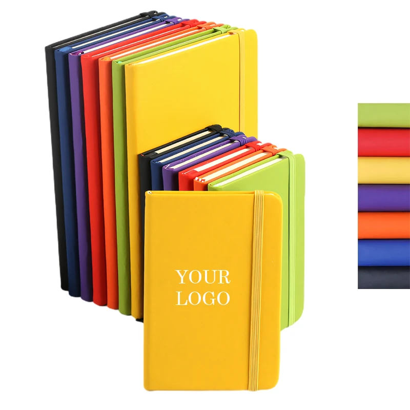 High Quality Business Office Lined Personalized Printed Note Book PU Leather Custom A5 A6 Hardcover Journal Notebook With Logo