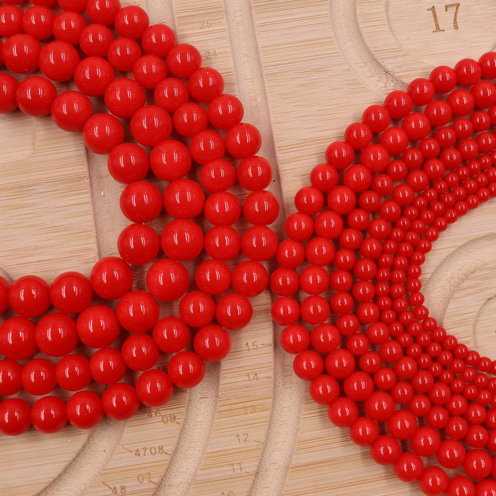 ZXYMLZI 92-Piece 4mm Garnet Red Glass Crystal Beads - Round Natural Stone Beads For Jewelry Making, Healing Bracelets & DIY Crafts