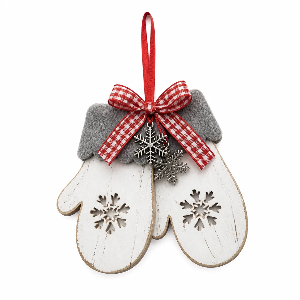 Cozy Wooden Mitten Ornament