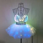 SHINYOU Women LED Light Up Tutu Skirt Party Outfits Rave LED Music Festival Costumes