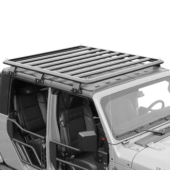 Aluminum 4 Doors Hard Top Freedom Top Roof Rack Cargo Basket Crossbars For 2018-2023 Jeep Wrangler JL & Gladiator JT Hardtop