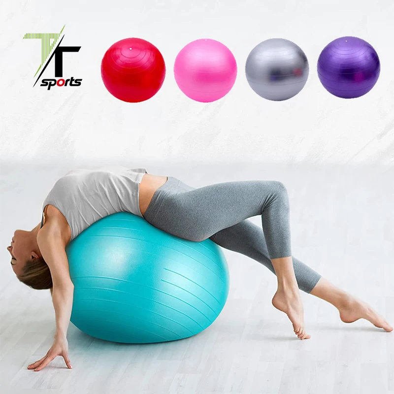 Custom Sized Gym Fitness Balance Exercise Ball Pvc Yoga Ball With Quick Pump