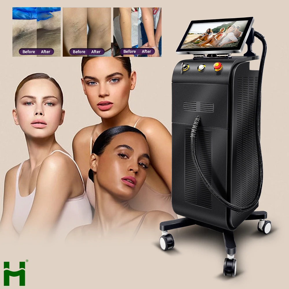 Professional Titanium Diode Laser 808nm Switchable Spot Ice Titanium Diode Laser 4 Wavelength Hair Removal Laser