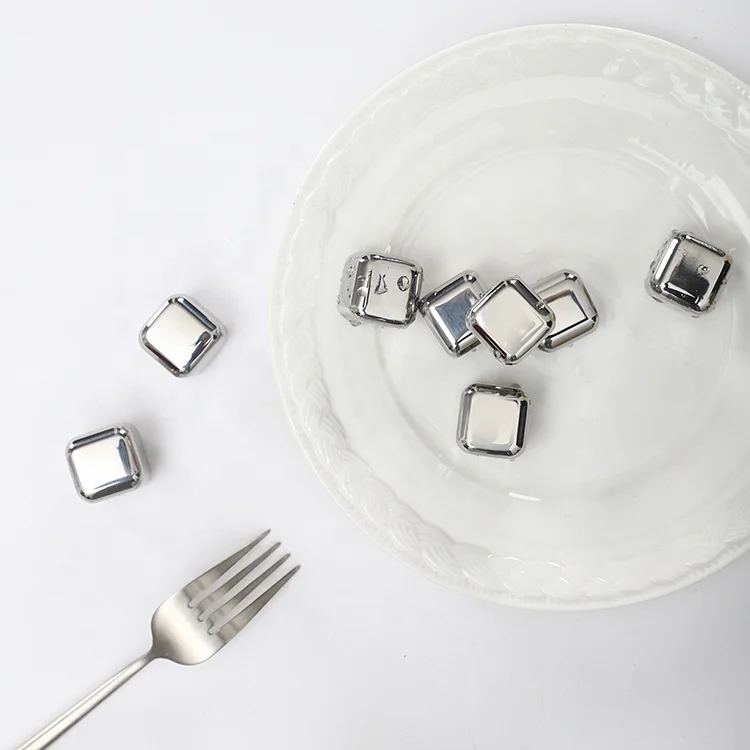 Оптовая продажа, высококачественные аксессуары для бара, квадратные многоразовые кубики льда, кубик льда из нержавеющей стали