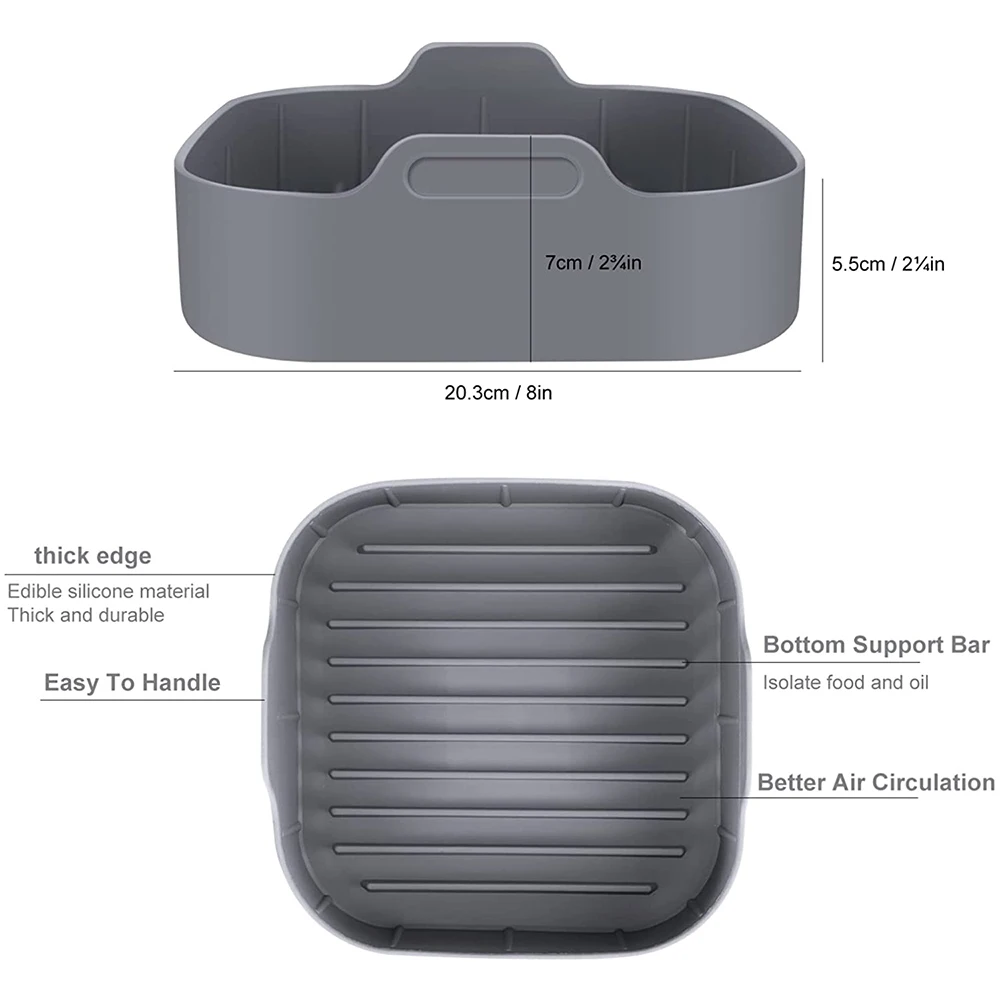 Airfryer Fryer Accessories Reusable Silicone Pot Baking Basket Pizza