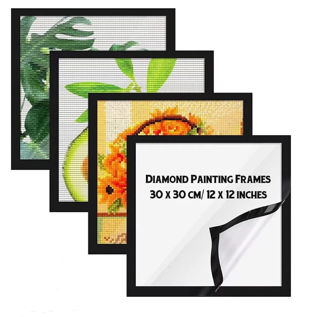 QCQHDU 3 Pack Diamond Painting Frames, Frames for 2*30x40cm and 30x30cm Diamond  Painting Canvas, Self Adhesive Diamond Magnetic Art Frame, Inside Size  25cmx35cm and 25cm*25cm 