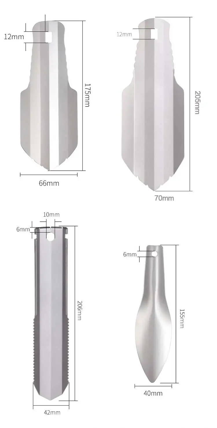 Ultralight Backpacking Multi Tool Hiking Camping And Survival Titanium Shovels Outdoor Compact