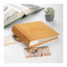 High Capacity Velvet Photo Album Embossed Dog Paw Design Pet Memory Keepsake Photo Album