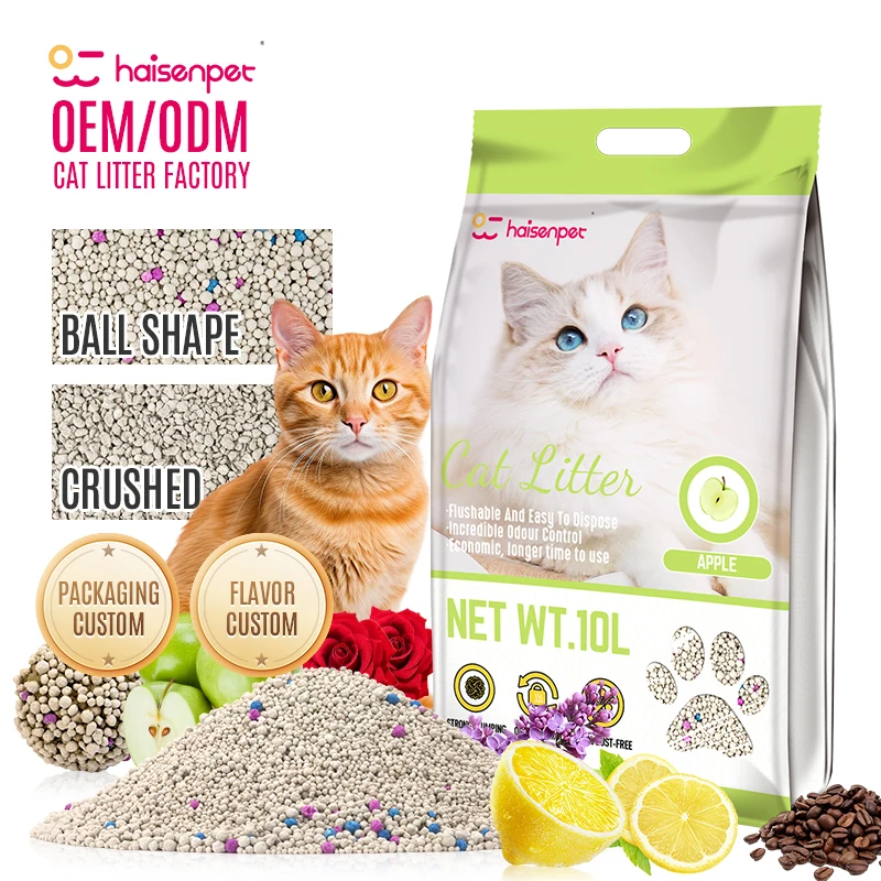 Msds Factory Cat Sand Odor Control 0.54mm Ball Shape Bentonite Cat