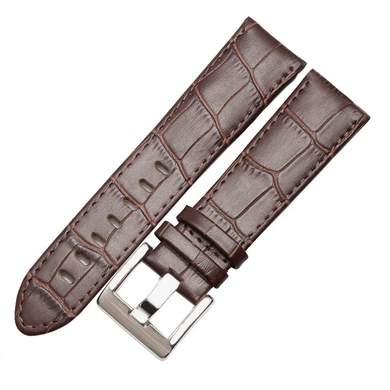 Luxury Genuine Leather Watch Band with Crocodile Pattern Smooth 20mm 22mm Compatible for Montblanc Watch Straps