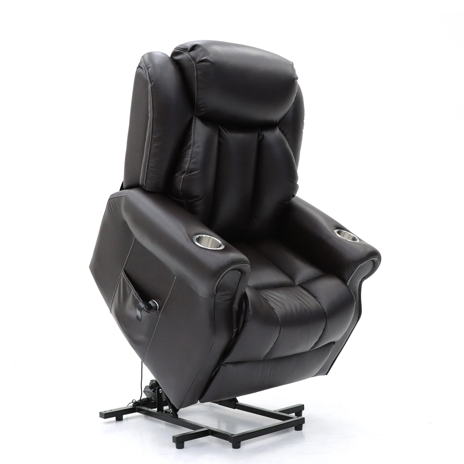 Geeksofa Air Leather Power Medical Lift Recliner Chair With Cup Holder ...