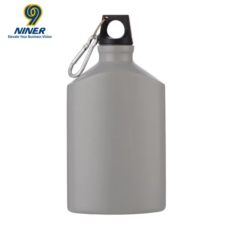 Sports water bottle single-layer aluminum cup flat strap mountain climbing mouth can be customized preview 5