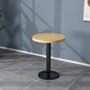 Tavolo rotondo - venatura legno naturale - base a colonna nera - diametro 60 cm