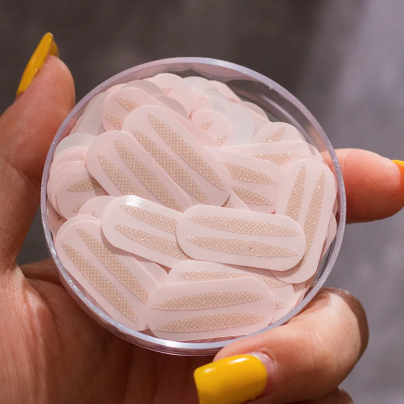 Кружевные сетчатые двусторонние наклейки для век, женские двусторонние бесшовные натуральные большие глаза, Невидимая сетка