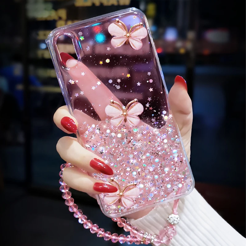 Abstract Woman Face with Butterfly Phone Case for iPhone 13 12 Pro Max, Samsung S22 Ultra Plus, Bling outlets Rhinestone Swarovski by HANIX CRYSTALS