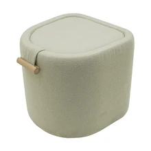 Nordic Style Grey Velvet Color Ottoman Pouf Stool Fabric Pouf Modern Footstool