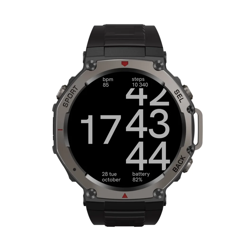 Domino DM58 GPS Smart Watch – 5ATM Waterproof, Music Control, 65