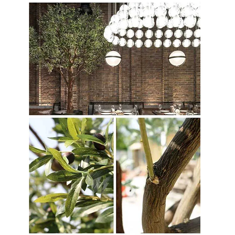 Albero Di Ulivo Artificiale 2,1 M - Tronco In Legno, Foglie In Seta