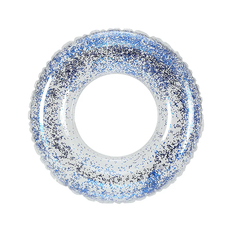 Factory Hot Sell Customize Inflatable Swim Ring Adults and Kids Floating Toys for Pool Pvc Material Glitter Swim Tubes Wholesale