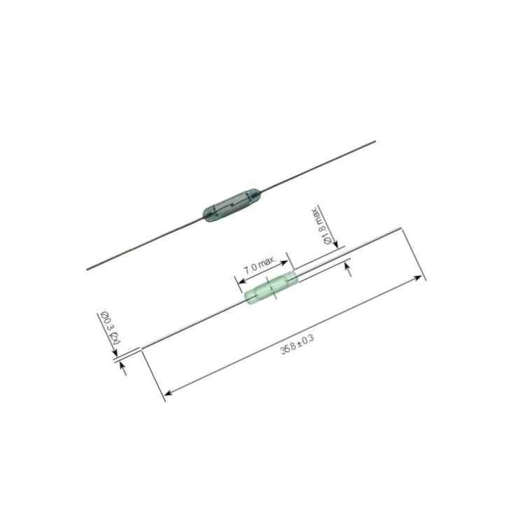 10mm/11mm/14mm/16mm/20mm Glass Magnetic Reed Switch Sensor Reed Relay ...