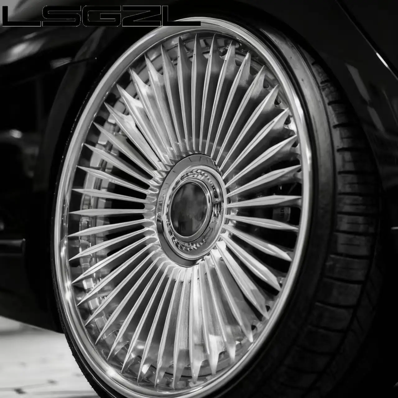 Custom New Polish Forged Aluminum Sport Deep Dish Wheels 5x114.3 / 112 / 120 PCD Matte Black Concave