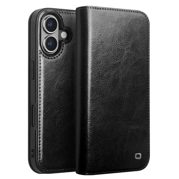 QIALINO New Luxury Design Handmade Genuine Leather Wallet Phone Card Slot Case for iPhone 16 Pro