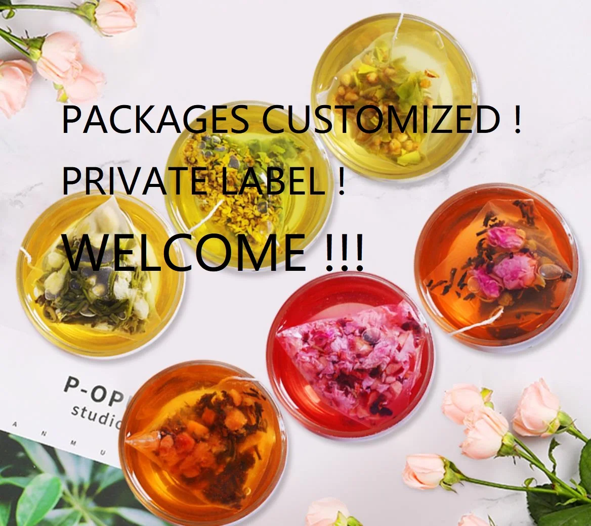 Wholesale Jasmine/ Osmanthus /peach /rose/ Apple Mixed Oolong Tea For