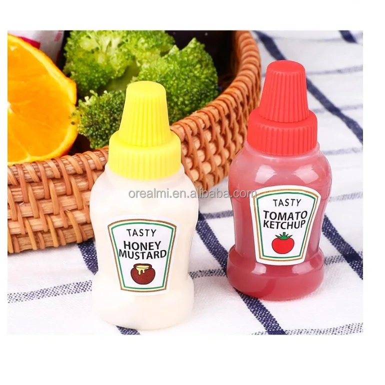 THYULIFE 4Pcs Mini Condiment Squeeze Bottles With Cleaning Brush, 25ml Leakproof Mini Ketchup Sauce Bottles Refillable Ketchup/Soy Sauce/Honey/Salad Dressing Bottles Container For Lunch Box, BPA Free - View #11