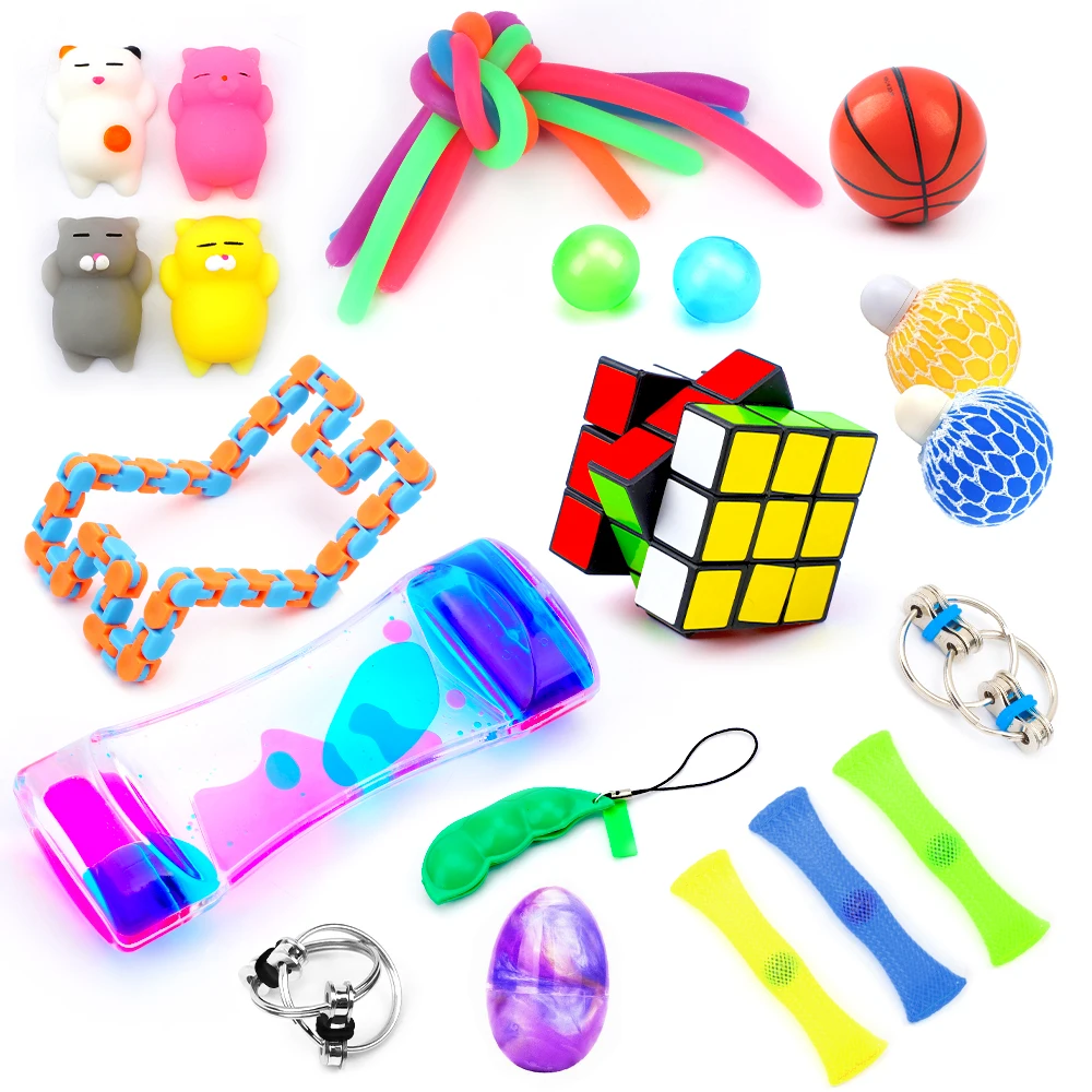 2021 антистрессовые шарики, набор в коробке, сенсорный пакет, 30 детских пакетов, сенсорный стресс, набор игрушек-антистресс