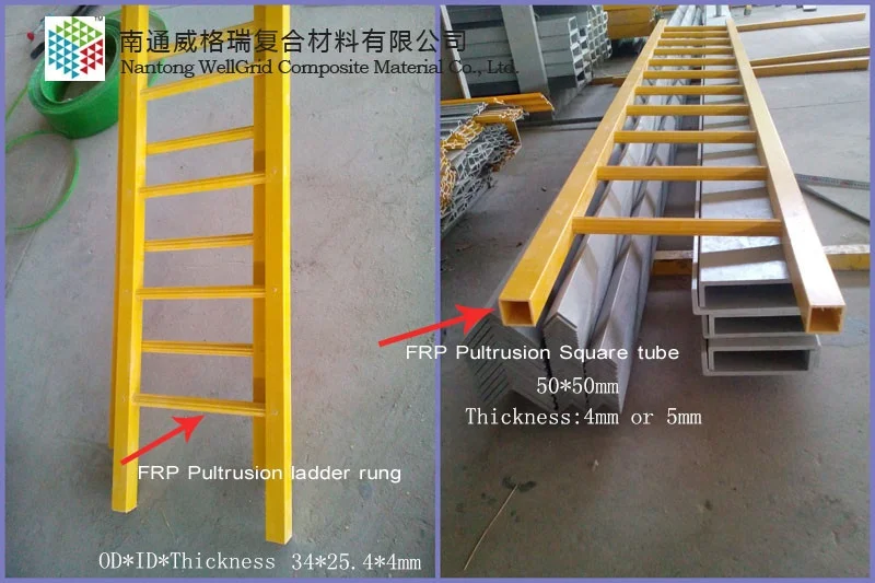 Одиночная Прямая лестница из стекловолокна