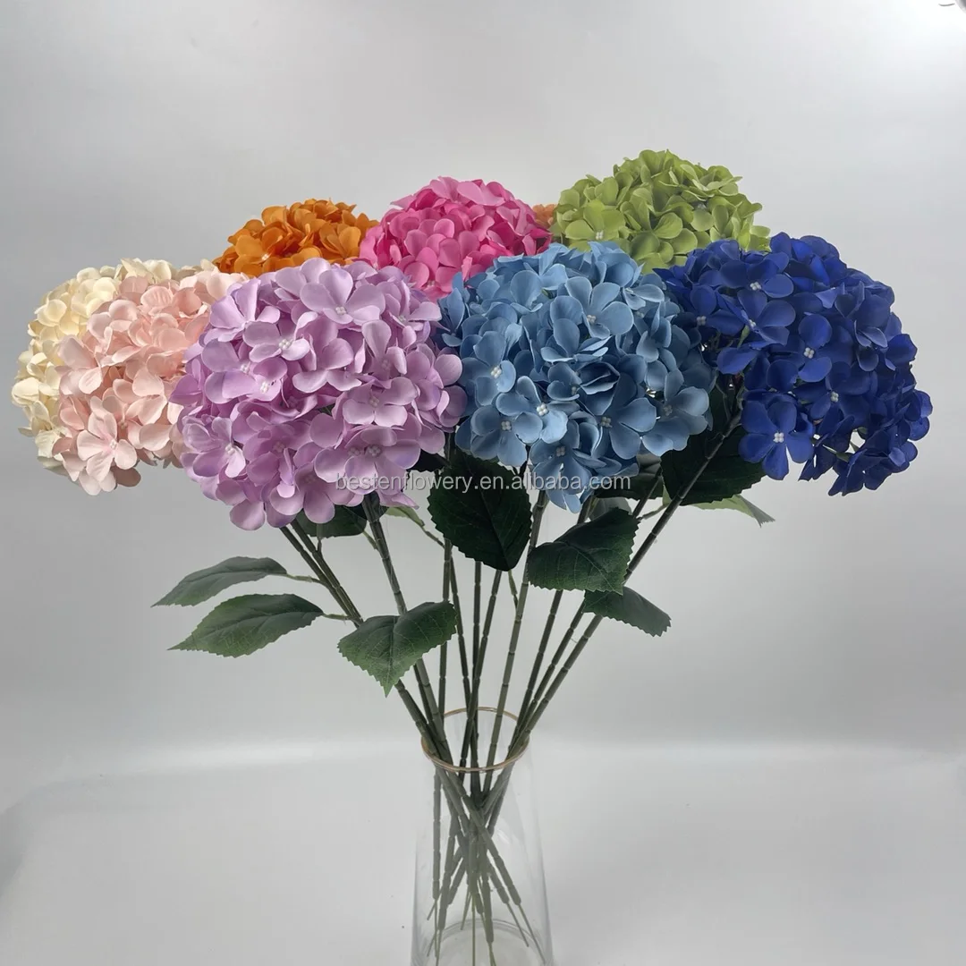 Wholesale Single Stem Silk Flowers Artificial Hydrangea Flower Bulk For Wedding Decoration Buy