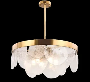 Zeal Lighting Brushed Gold Modern Handmade Bubble Glass Pendant Home Indoor  Glass Pendant Light