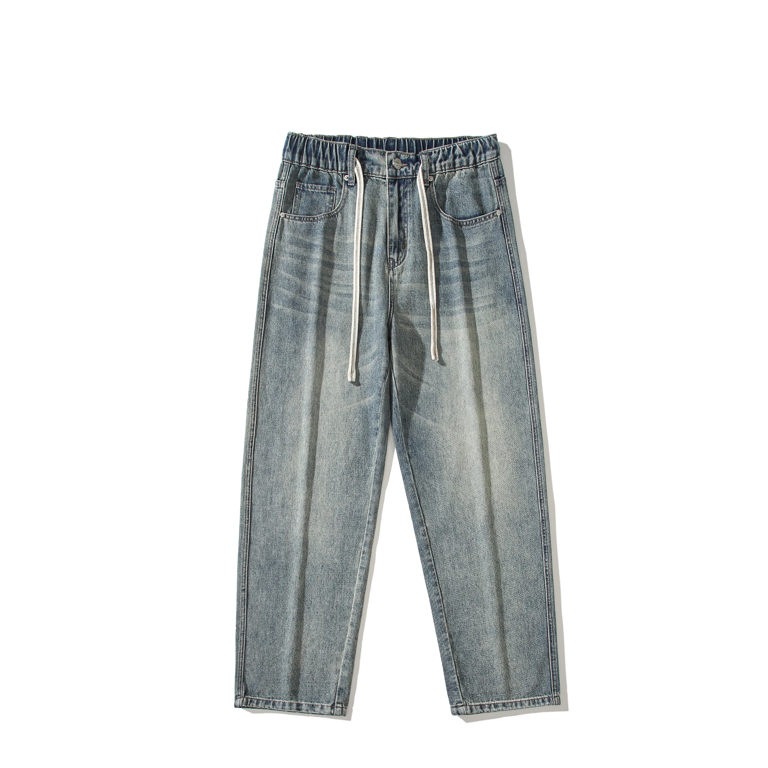 2025 Spring New Style Washed Vintage Jeans Men's Spring Autumn Loose American Straight Boys Trend Long Pants for Sale