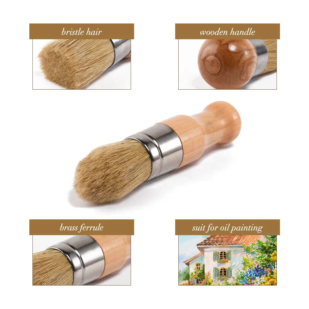 Factory Custom Acrylic Paint Professional Artist Oil Paint Brush Types Bristle Hair Chalk Artist Brush